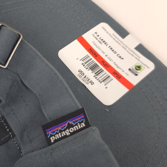 Patagonia P-6 Label Trad Cap in Plume Grey NWT One Size Unisex - Picture 7 of 8